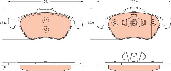 TRW GDB2053 - Тормозные колодки, дисковые, комплект www.autospares.lv