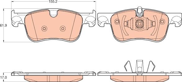 TRW GDB2062 - Bremžu uzliku kompl., Disku bremzes www.autospares.lv