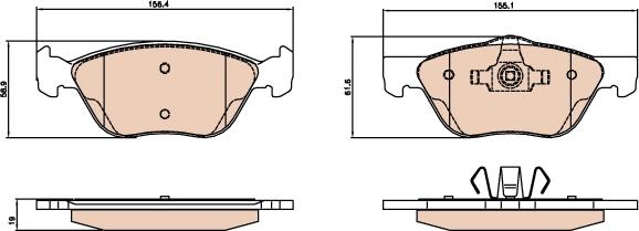 TRW GDB2067 - Brake Pad Set, disc brake www.autospares.lv