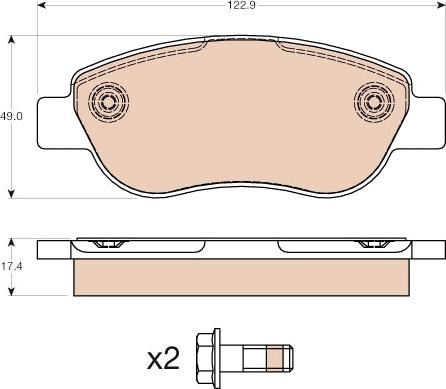 TRW GDB2008 - Тормозные колодки, дисковые, комплект www.autospares.lv