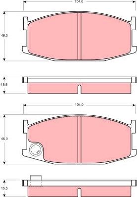 TRW GDB200 - Bremžu uzliku kompl., Disku bremzes www.autospares.lv