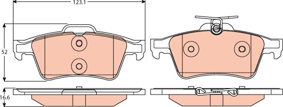 TRW GDB2086 - Brake Pad Set, disc brake www.autospares.lv