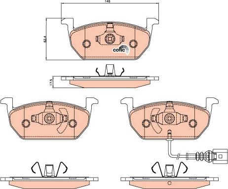 TRW GDB2080 - Тормозные колодки, дисковые, комплект www.autospares.lv