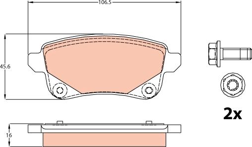 TRW GDB2082 - Bremžu uzliku kompl., Disku bremzes autospares.lv