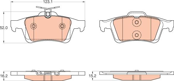 TRW GDB2033 - Bremžu uzliku kompl., Disku bremzes www.autospares.lv