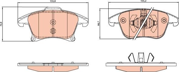 TRW GDB2075 - Bremžu uzliku kompl., Disku bremzes www.autospares.lv