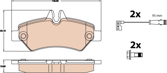 TRW GDB2076 - Bremžu uzliku kompl., Disku bremzes www.autospares.lv