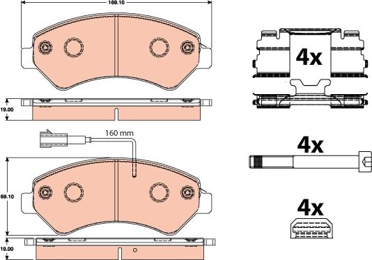 TRW GDB2072 - Bremžu uzliku kompl., Disku bremzes autospares.lv