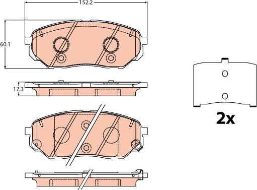 TRW GDB2195 - Bremžu uzliku kompl., Disku bremzes www.autospares.lv