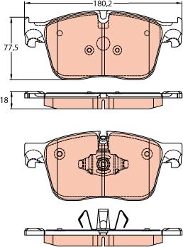 TRW GDB2145 - Brake Pad Set, disc brake www.autospares.lv