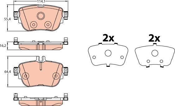 TRW GDB2155 - Bremžu uzliku kompl., Disku bremzes www.autospares.lv