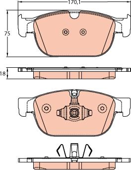 TRW GDB2153 - Brake Pad Set, disc brake www.autospares.lv