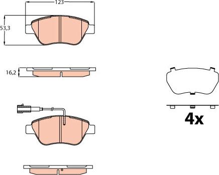 TRW GDB2164 - Brake Pad Set, disc brake www.autospares.lv