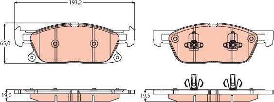 TRW GDB2167 - Bremžu uzliku kompl., Disku bremzes www.autospares.lv