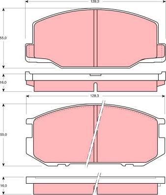 TRW GDB216 - Brake Pad Set, disc brake www.autospares.lv