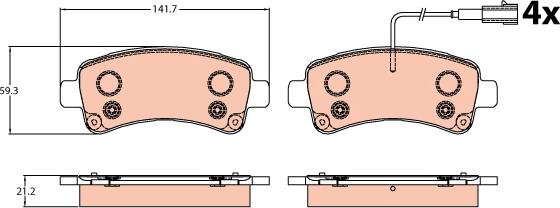 TRW GDB2106 - Bremžu uzliku kompl., Disku bremzes autospares.lv