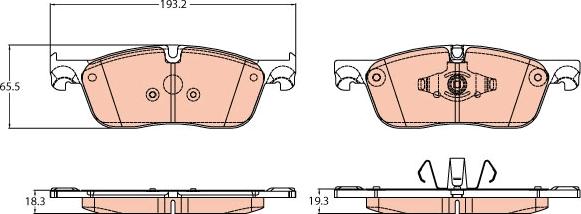 TRW GDB2100 - Bremžu uzliku kompl., Disku bremzes www.autospares.lv