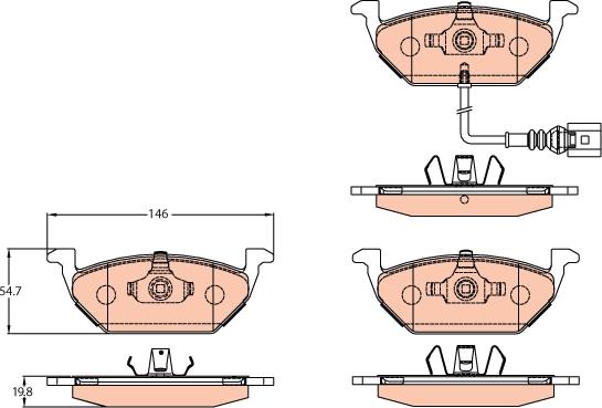 TRW GDB2108 - Тормозные колодки, дисковые, комплект www.autospares.lv