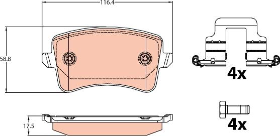 TRW GDB2107 - Bremžu uzliku kompl., Disku bremzes www.autospares.lv