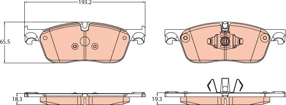 TRW GDB2119 - Brake Pad Set, disc brake www.autospares.lv