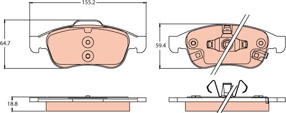 TRW GDB2111 - Bremžu uzliku kompl., Disku bremzes www.autospares.lv