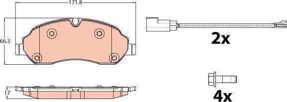 TRW GDB2117 - Тормозные колодки, дисковые, комплект www.autospares.lv