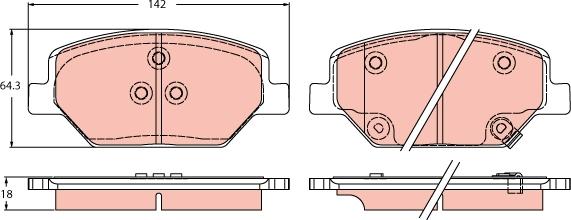 TRW GDB2185 - Bremžu uzliku kompl., Disku bremzes autospares.lv