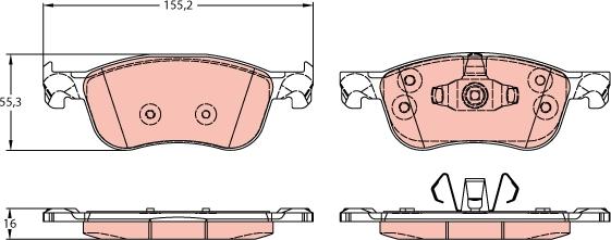 TRW GDB2186 - Bremžu uzliku kompl., Disku bremzes www.autospares.lv