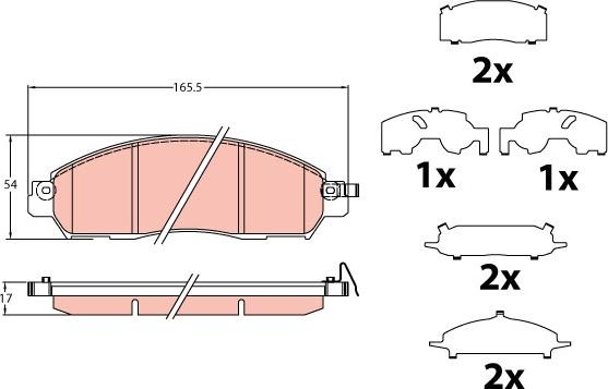 TRW GDB2182 - Bremžu uzliku kompl., Disku bremzes www.autospares.lv