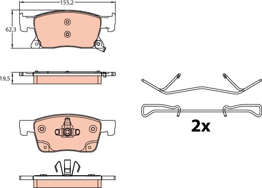 TRW GDB2139 - Bremžu uzliku kompl., Disku bremzes www.autospares.lv