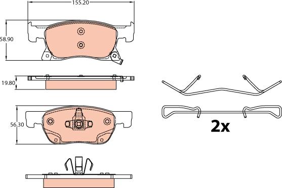 TRW GDB2138 - Bremžu uzliku kompl., Disku bremzes www.autospares.lv