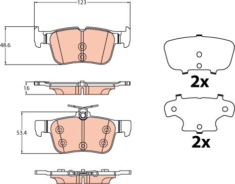 TRW GDB2133 - Brake Pad Set, disc brake www.autospares.lv