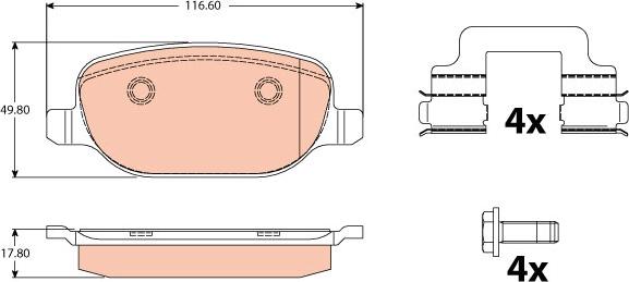 TRW GDB2129 - Bremžu uzliku kompl., Disku bremzes www.autospares.lv