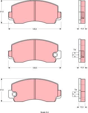 TRW GDB212 - Тормозные колодки, дисковые, комплект www.autospares.lv