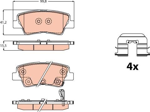 TRW GDB2173 - Тормозные колодки, дисковые, комплект www.autospares.lv