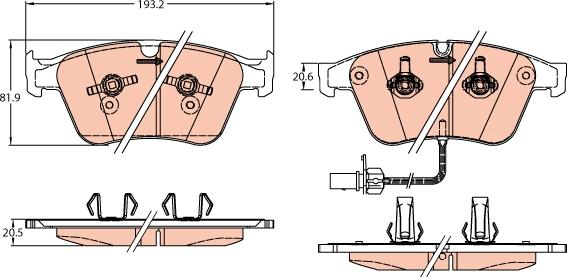 TRW GDB2177 - Bremžu uzliku kompl., Disku bremzes www.autospares.lv