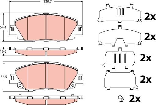 TRW GDB2394 - Bremžu uzliku kompl., Disku bremzes www.autospares.lv