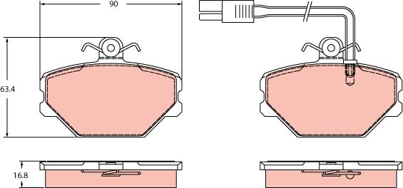 TRW GDB2396 - Bremžu uzliku kompl., Disku bremzes www.autospares.lv