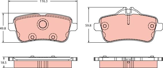 TRW GDB2391 - Bremžu uzliku kompl., Disku bremzes www.autospares.lv