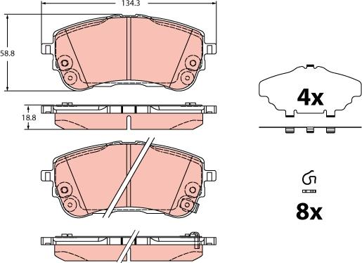 TRW GDB2345 - Bremžu uzliku kompl., Disku bremzes www.autospares.lv