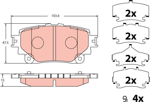 TRW GDB2343 - Bremžu uzliku kompl., Disku bremzes www.autospares.lv