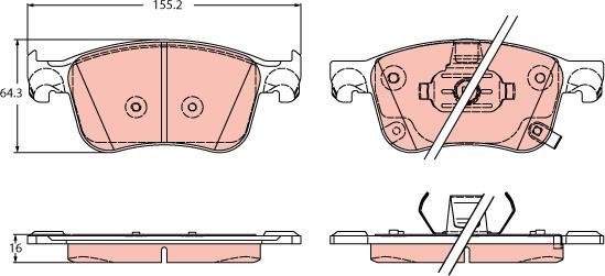 TRW GDB2342 - Тормозные колодки, дисковые, комплект www.autospares.lv