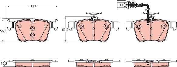 TRW GDB2358 - Bremžu uzliku kompl., Disku bremzes www.autospares.lv