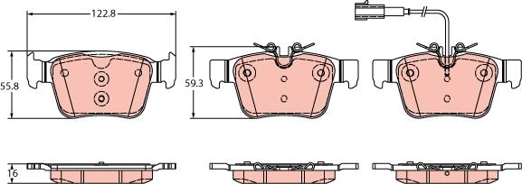 TRW GDB2364 - Bremžu uzliku kompl., Disku bremzes www.autospares.lv