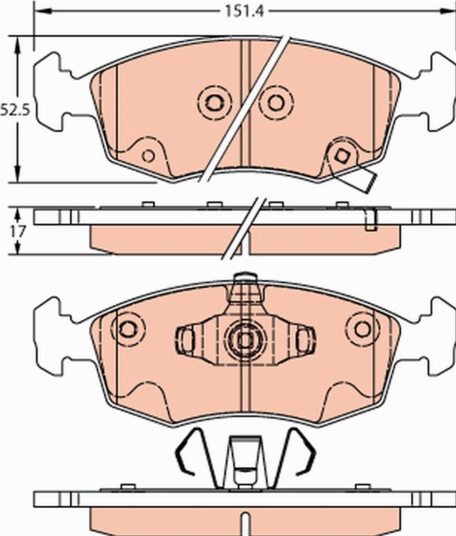 TRW GDB2301 - Bremžu uzliku kompl., Disku bremzes www.autospares.lv