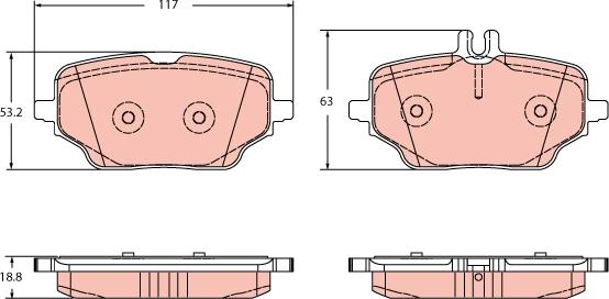 TRW GDB2381 - Bremžu uzliku kompl., Disku bremzes www.autospares.lv