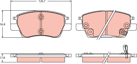 TRW GDB2387 - Bremžu uzliku kompl., Disku bremzes autospares.lv