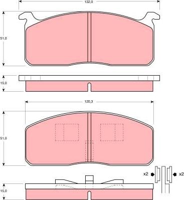 TRW GDB233 - Тормозные колодки, дисковые, комплект www.autospares.lv