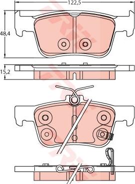 TRW GDB2252 - Bremžu uzliku kompl., Disku bremzes www.autospares.lv