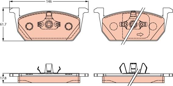 TRW GDB2266 - Bremžu uzliku kompl., Disku bremzes www.autospares.lv